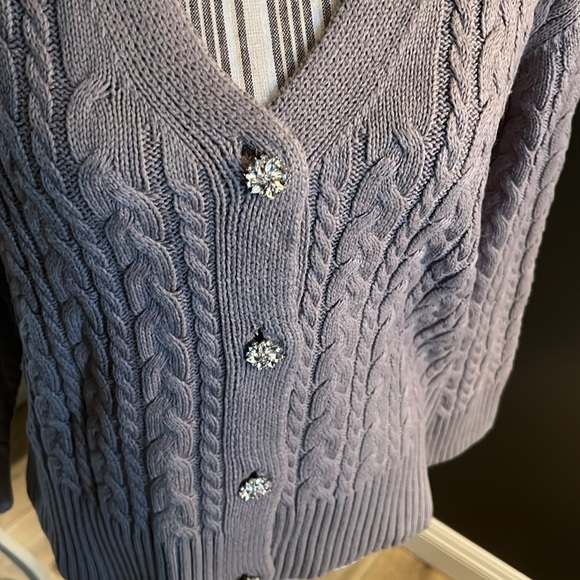 🛑 1 hour sale. Anne Klein, cardigan sweater, medium, bling buttons - Picture 6 of 8